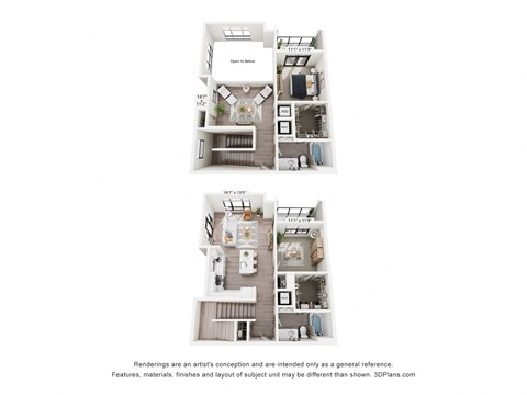 Floor plan for 2 beds, 2 baths, 1783 sqft